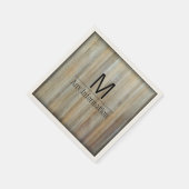 Monogramm Holzkörner-Textur #2 Serviette (Ecke)