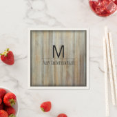 Monogramm Holzkörner-Textur #2 Serviette (Beispiel)