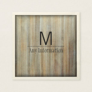 Monogramm Holzkörner-Textur #2 Serviette