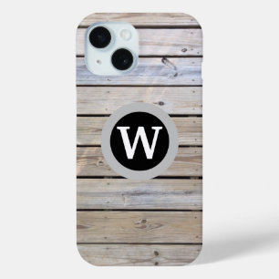 Monogramm-Holzplanken hell Case-Mate iPhone Hülle