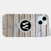 Monogramm-Holzplanken hell Case-Mate iPhone Hülle (Rückseite (Horizontal))