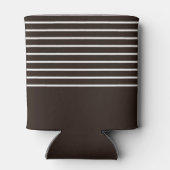 Monogramm horizontale Streifen braun und weiß Dosenkühler (Rückseite)