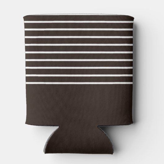 Monogramm horizontale Streifen braun und weiß Dosenkühler (Rückseite)