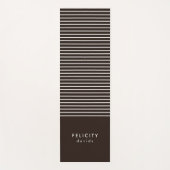 Monogramm horizontale Streifen braun und weiß Yogamatte (Vorderseite)