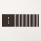 Monogramm horizontale Streifen braun und weiß Yogamatte (Vorderseite (Horizontal))