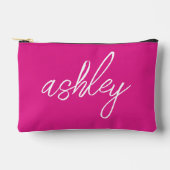 Monogramm Hot-Pink-Kosmetik/Accessoires Makeup-Beu Zubehörtasche (Vorderseite)