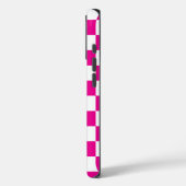 Monogramm Hot Pink White Checked Muster Case-Mate iPhone Hülle (Rückseite / Links)