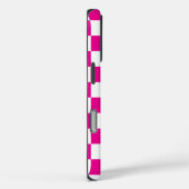 Monogramm Hot Pink White Checked Muster Case-Mate iPhone Hülle (Rückseite / Rechts)