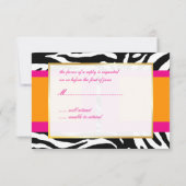 Monogramm/Hot Rosa/Orange/Zebra-UAWG RSVP Karte (Rückseite)