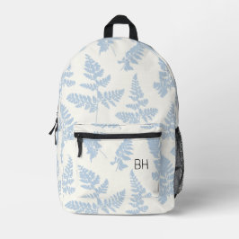 Monogramm hübsch-Blau-Weiß-Muster Bedruckter Rucksack