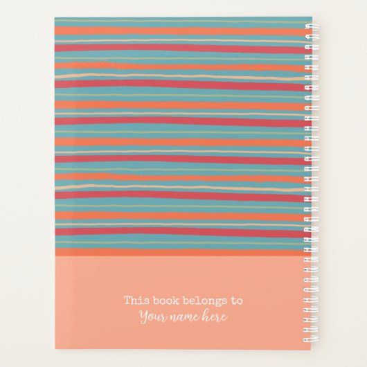 Monogramm Hübsch rosafarbenes Muster Planer (Rückseite)