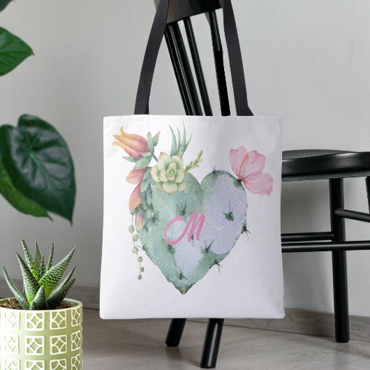 Monogramm Hübsche Aquarellfarben Blume Grün Tasche