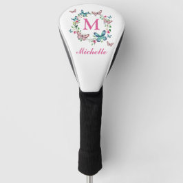 Monogramm Hübsche Blumenwirbelstiche Golf Headcover