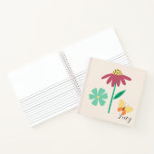 Monogramm hübsche Botanik für Mädchen rosa Notizblock (Innenseite)