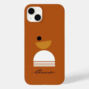 Monogramm hübsche Farben Abstrakte braune weiße ei Case-Mate iPhone 14 Plus Hülle