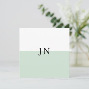 Monogramm hübsche grüne Pastell-Weiß-Farbbblock Mitteilungskarte
