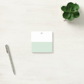 Monogramm hübsche grüne Pastell-Weiß-Farbbblock Post-it Klebezettel (Büro)