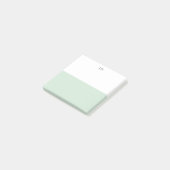 Monogramm hübsche grüne Pastell-Weiß-Farbbblock Post-it Klebezettel (angewinkelt)