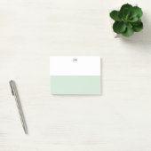 Monogramm hübsche grüne Pastell-Weiß-Farbbblock Post-it Klebezettel (Büro)
