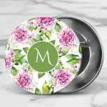 Monogramm Hübsche Lila grüne Farbe Button<br><div class="desc">Monogram Hübsche Lila Green Watercolor Blumenknöpfe zeichnen sich durch ein modernes,  hübsches,  lila und grünes Blumenmuster mit personalisiertem Monogramm in der Mitte aus. Personalisieren Sie diese,  indem Sie den Text in dem dafür vorgesehenen Textfeld bearbeiten. Entworfen von ©Evco Studio www.zazzle.com/store/evcostudio</div>