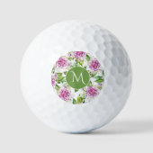 Monogramm Hübsche Lila grüne Farbe Golfball (Vorderseite)