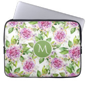 Monogramm Hübsche Lila grüne Farbe Laptopschutzhülle (Vorderseite)