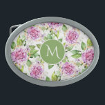 Monogramm Hübsche Lila grüne Farbe Ovale Gürtelschnalle<br><div class="desc">Monogram Hübsche Lila Green Watercolor Blumengürtelschnalle zeichnet sich durch ein modernes,  hübsches lila und grünes Blumenmuster mit personalisiertem Monogramm in der Mitte aus. Personalisieren Sie diese,  indem Sie den Text in dem dafür vorgesehenen Textfeld bearbeiten. Entworfen von ©Evco Studio www.zazzle.com/store/evcostudio</div>