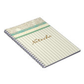 Monogramm hübsche Pastellspitze mit Streifen-Colla Notizblock (Rechte Seite)