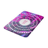 Monogramm-hübsche rosa und lila saftige Kunst Badematte (Schrägansicht)