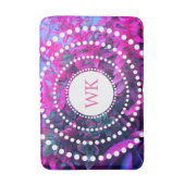 Monogramm-hübsche rosa und lila saftige Kunst Badematte (Vorderseite Vertikal)