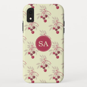 Monogramm hübsche rote Kirsche iPhone Case-Mate iPhone Hülle