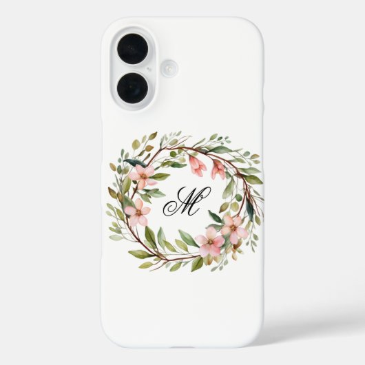 Monogramm Hübsche Twig-Wildblume Case-Mate iPhone Hülle (Rückseite)