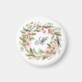 Monogramm Hübsche Twig-Wildblume Magnet (Vorne)