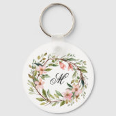 Monogramm Hübsche Twig-Wildblume Schlüsselanhänger (Rückseite)