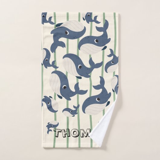 Monogramm hübsche Walmuster Streifen Handtuch (Handtuch)