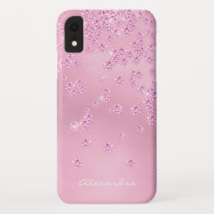 Monogramm-hübscher Girly rosa Diamant Bling Case-Mate iPhone Hülle