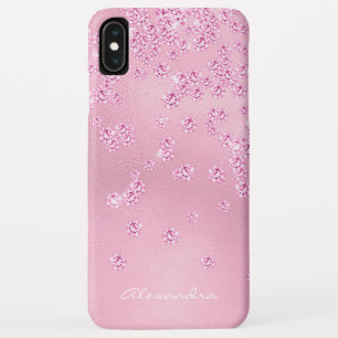 Monogramm-hübscher Girly rosa Diamant Bling Case-Mate iPhone Hülle