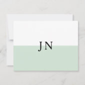 Monogramm Hübscher, grüner, weißer Farbblock Mitteilungskarte (Vorderseite)