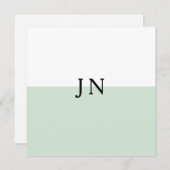 Monogramm Hübscher, grüner, weißer Farbblock Mitteilungskarte (Vorne/Hinten)