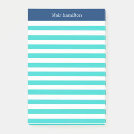 Monogramm Hübscher Streifen Post-it Klebezettel