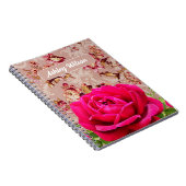 Monogramm hübscher Vintager Hintergrund mit Blume Notizblock (Rechte Seite)