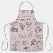 Monogramm hübsches Backmuster Rosa und Grau Schürze (Vorderseite)