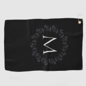 Monogramm Hübsches Blumenkraut Golfhandtuch (Horizontal)