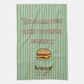 Monogramm hübsches Retromuster mit niedlichem Hamb Geschirrtuch (Vertikal)