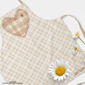 Monogramm Hübsches rustikales Herz und Tartan Brow Schürze