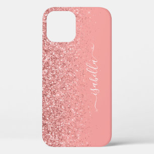 Monogramm Hülle für das Handy Rosa Schrift Name