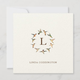 Monogramm Hummingbird-Note-Karte Mitteilungskarte