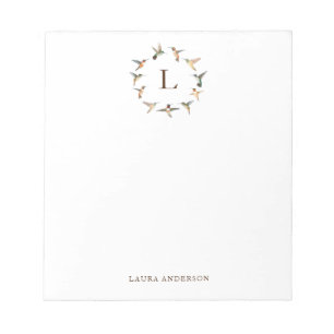 Monogramm Hummingbird Postit Notes Notizblock