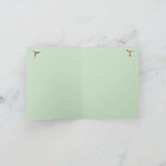 Monogramm Hummingvögel Blassgesichtskarte (Innenseite)