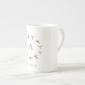 Monogramm Hummingvögel Porzellantasse (Vorderseite Rechts)